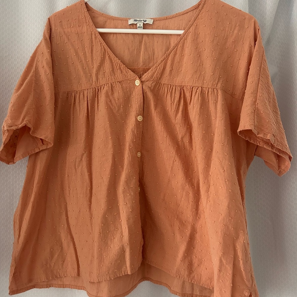 Madewell Orange Button-Up Women's Top